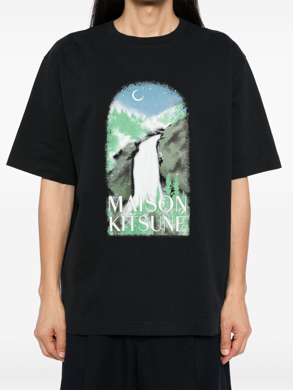 Maison Kitsune waterfall oversize T-shirt Men