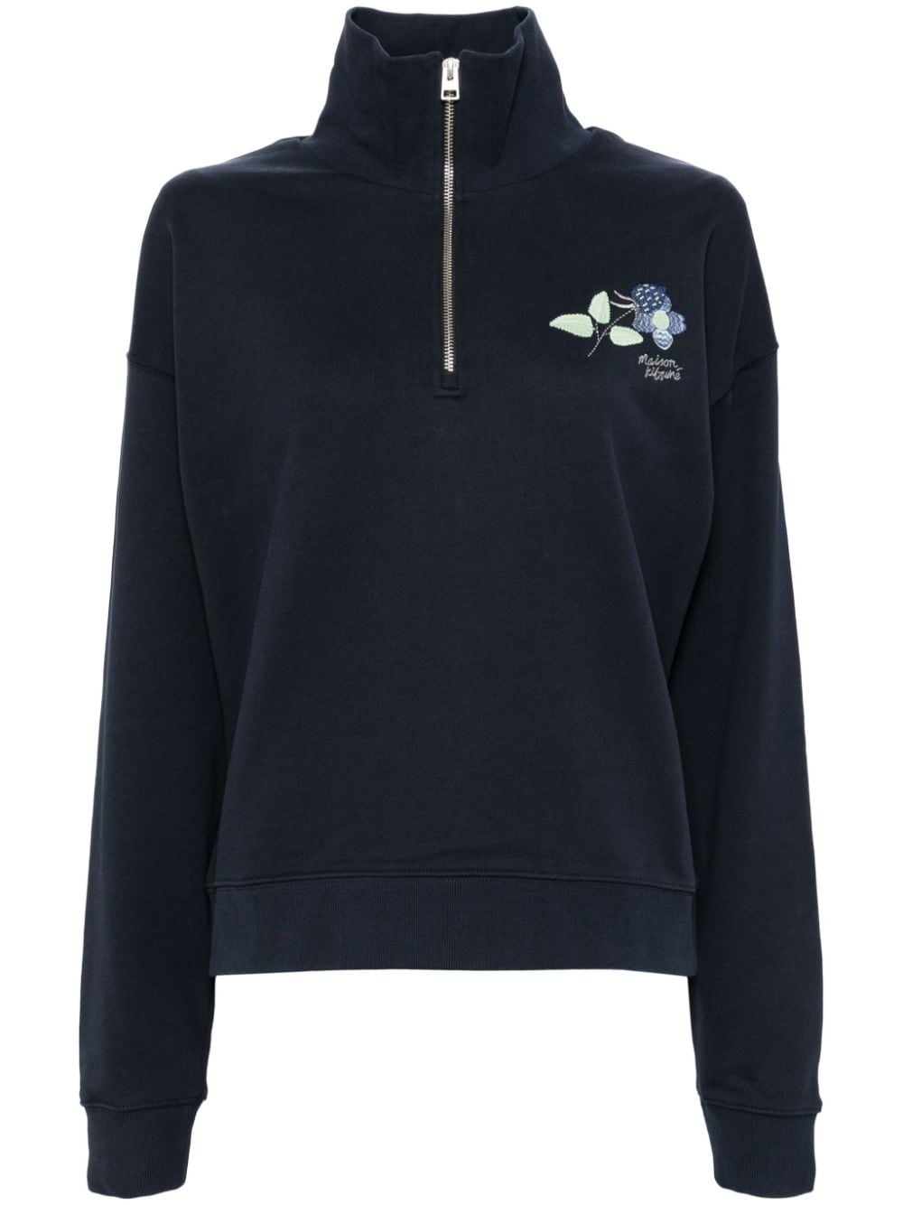 Shop Maison Kitsuné Strawberry Leaf Sweatshirt In Blue