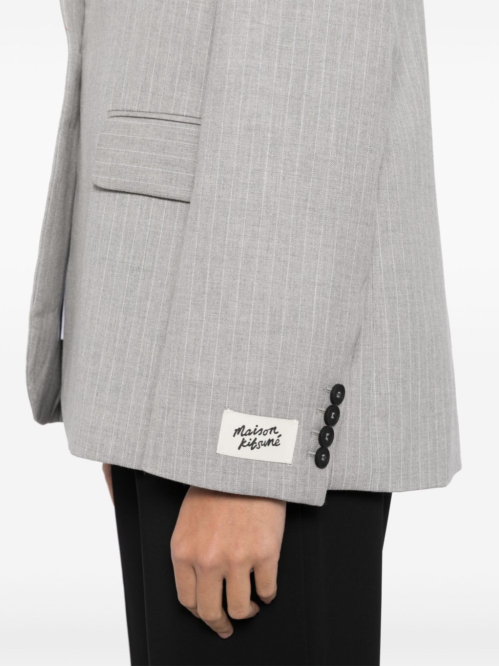 Shop Maison Kitsuné Tailored Jacket In Grey