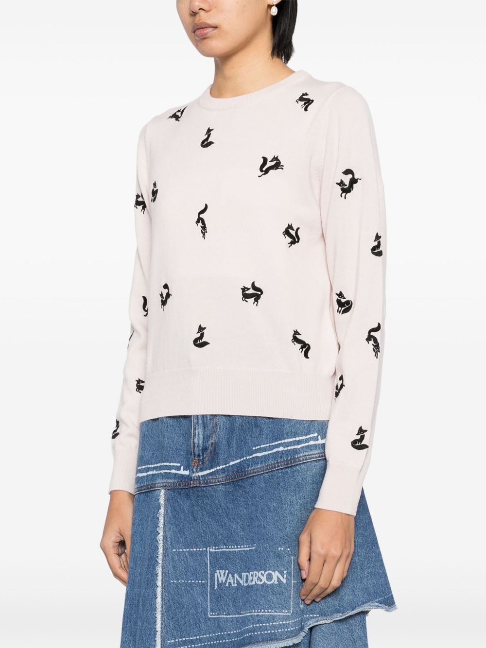 Maison Kitsune fancy fox embroidered jumper Women