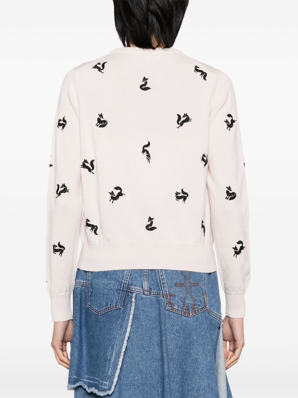 Maison Kitsune fancy fox embroidered jumper Women