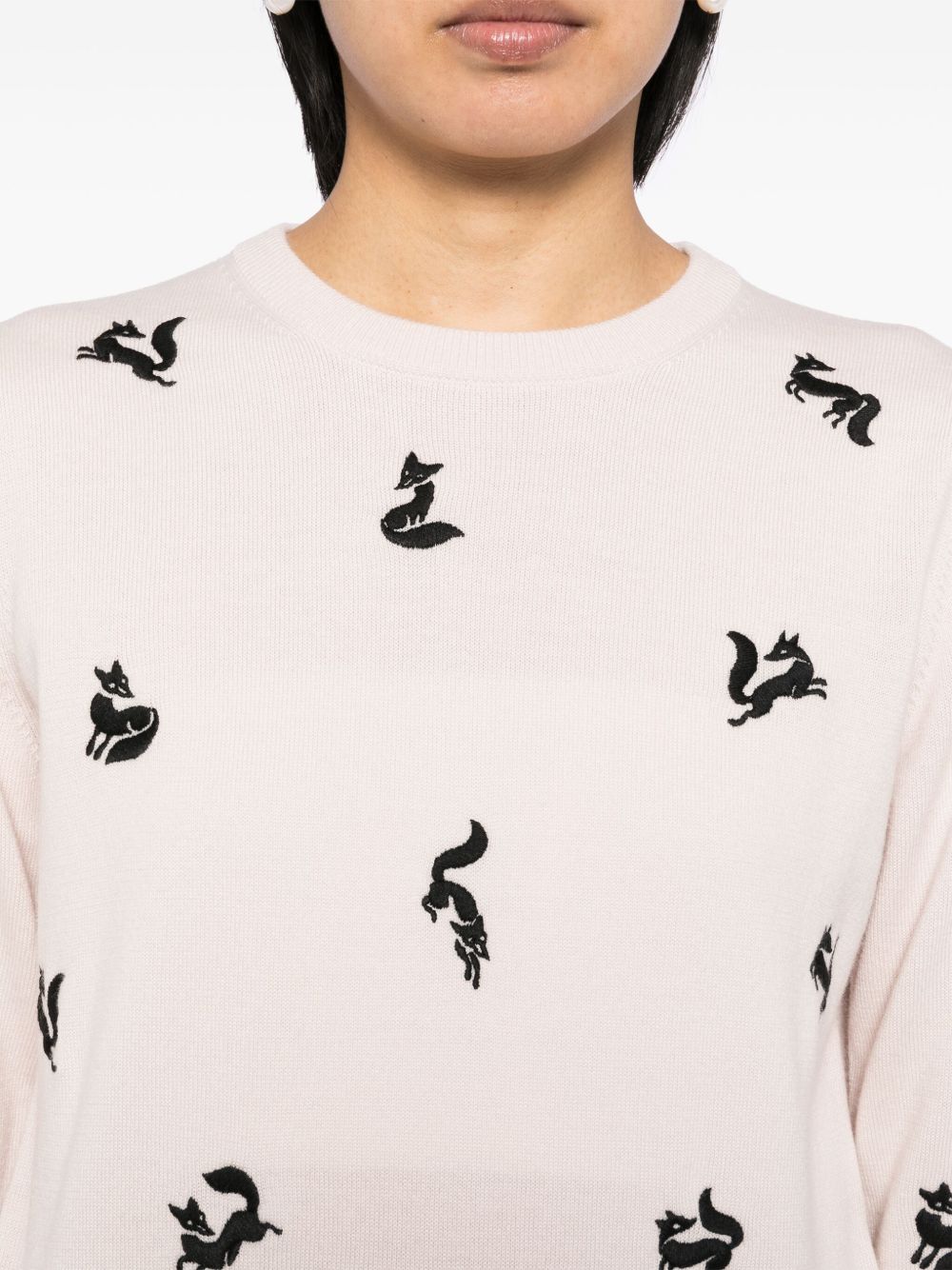 Maison Kitsune fancy fox embroidered jumper Women