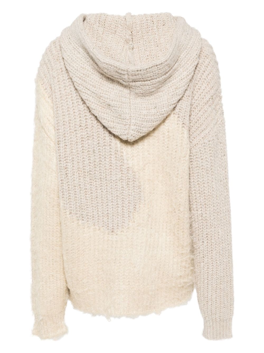 Shop Erl Hooded Jumper In Neutrals