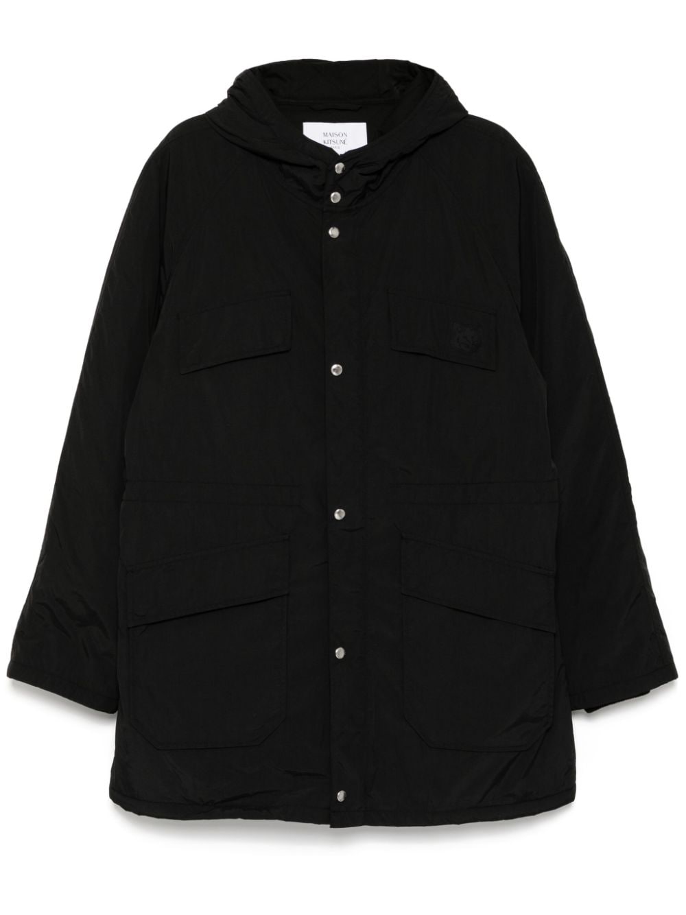 Shop Maison Kitsuné Hooded Parka In Black