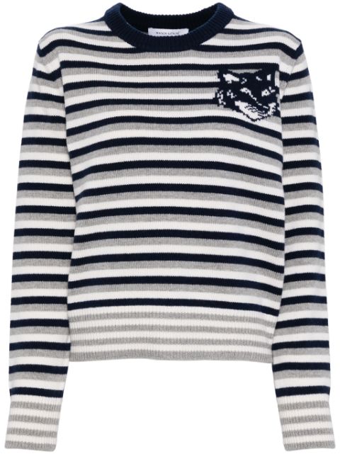 Maison Kitsune fox head intarsia jumper Women