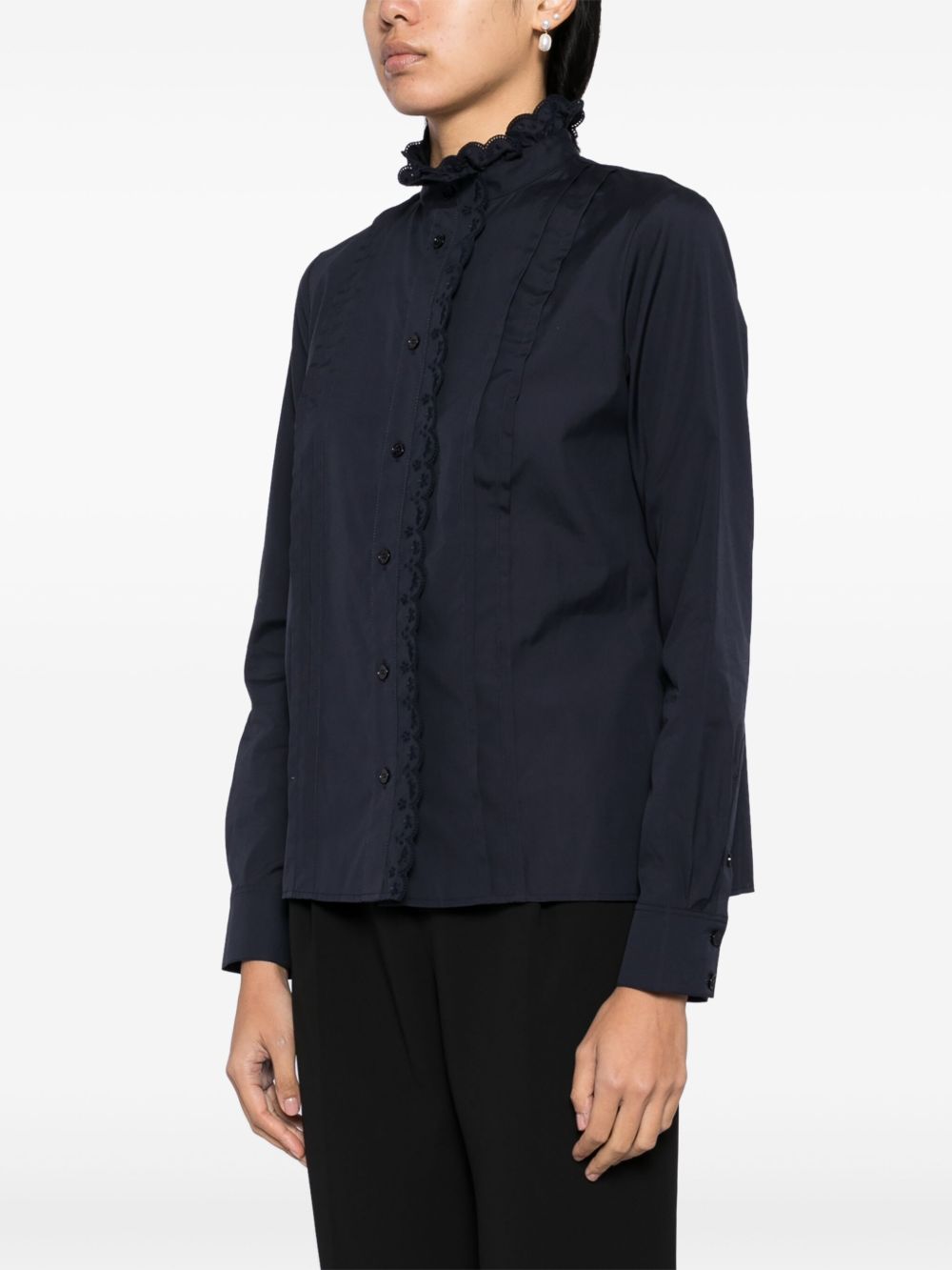 Affordable Maison Kitsune craft-embroidered shirt Women