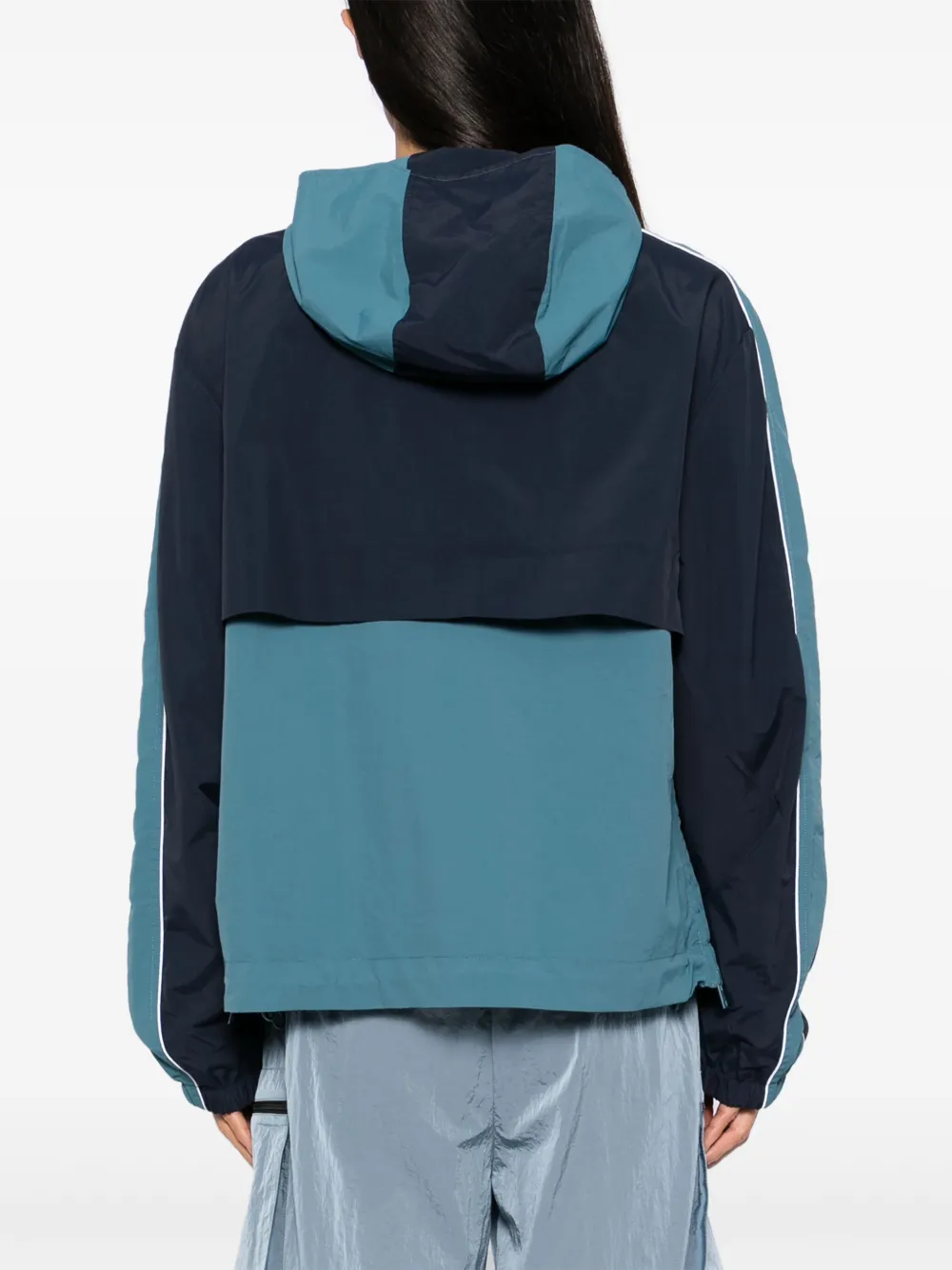 Maison Kitsuné Jack met contrasterende capuchon Blauw