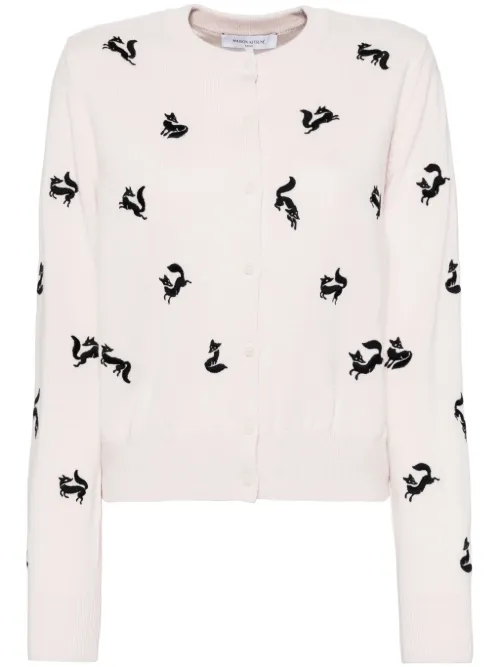 Cardigan Fancy Fox à broderies - Maison Kitsuné - Modalova