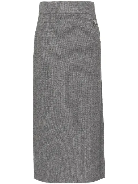 Maison Kitsuné Bold Fox head patch ribbed skirt