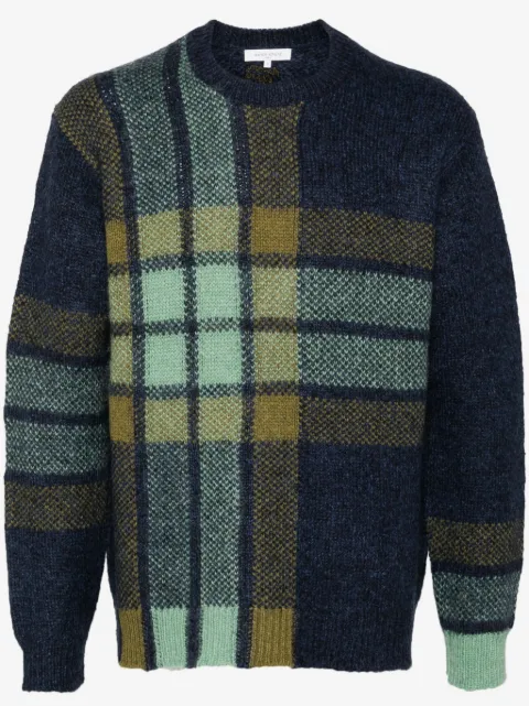 Maison Kitsuné graphic check intarsia jumper