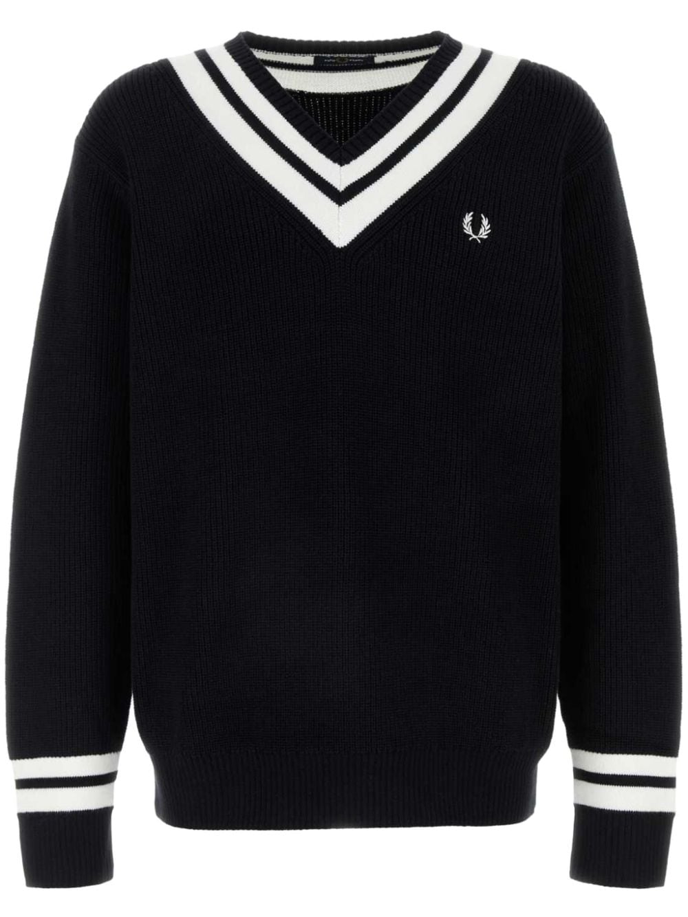 Fred Perry stripe-trim jumper - Black