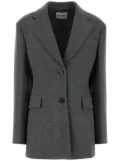 Miu Miu embossed-logo detailing blazer - Grey