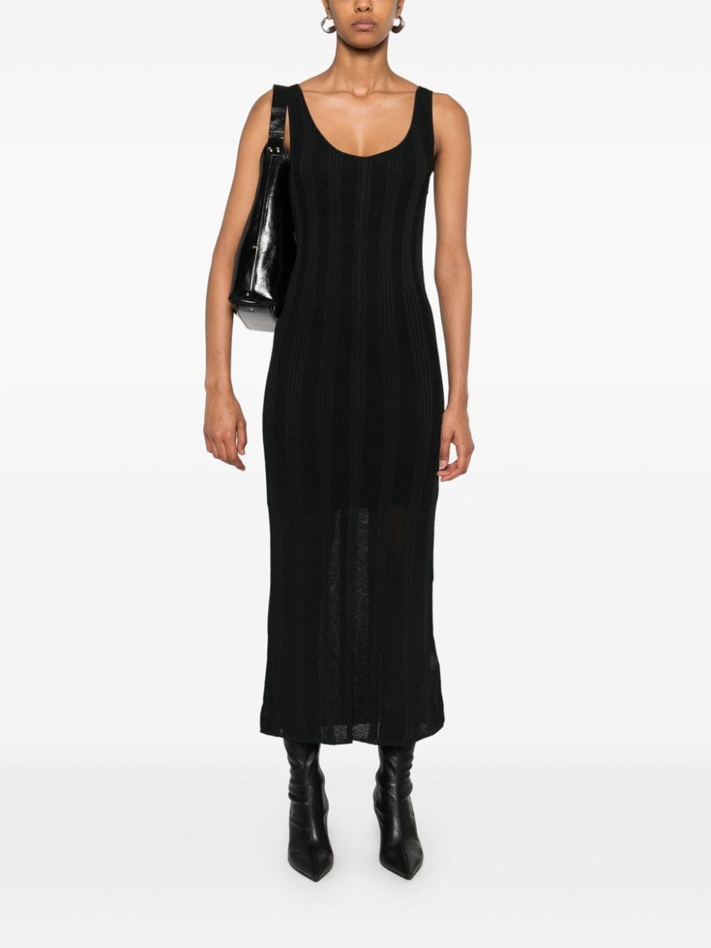 Calvin Klein knitted midi dress - Zwart