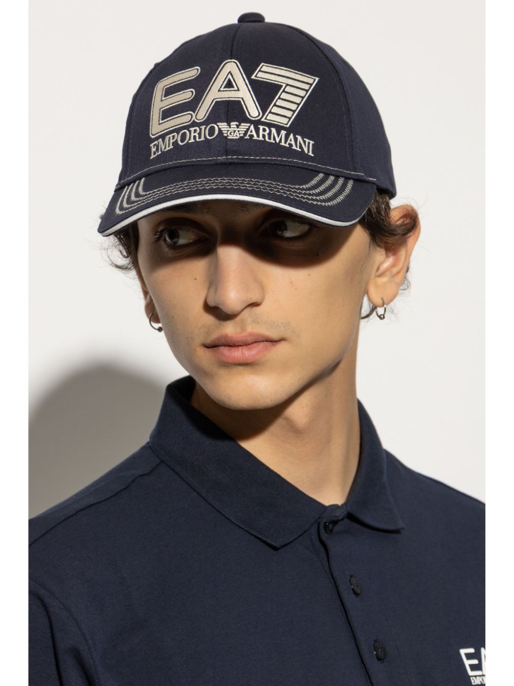 Ea7 Emporio Armani embroidered cap - Blauw