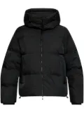 Emporio Armani logo-lettering hooded down jacket - Black