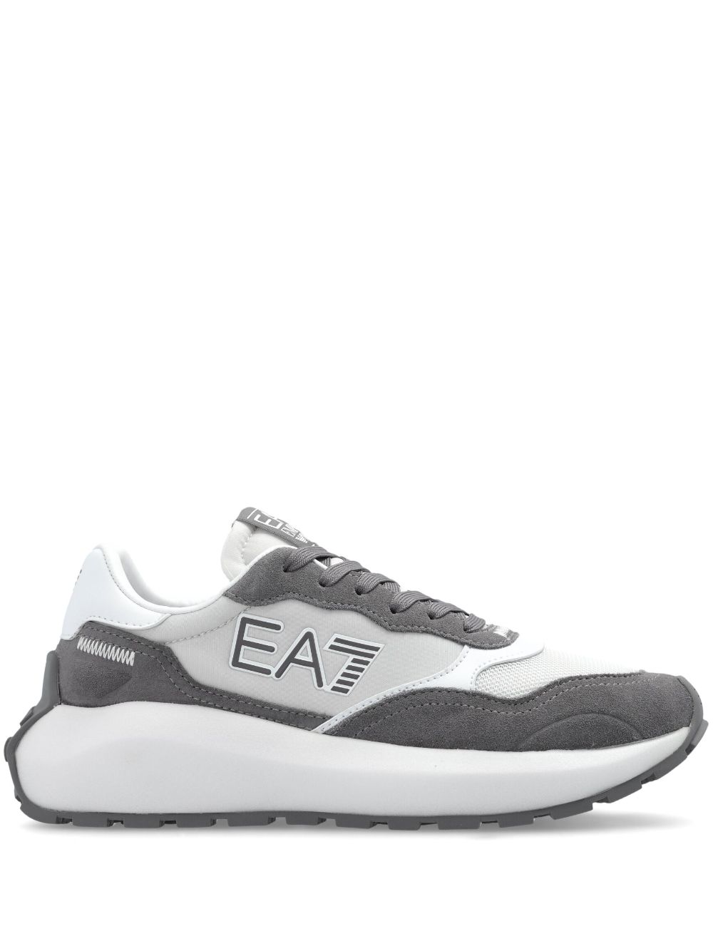 Ea7 Emporio Armani logo-print low-top sneakers Grey