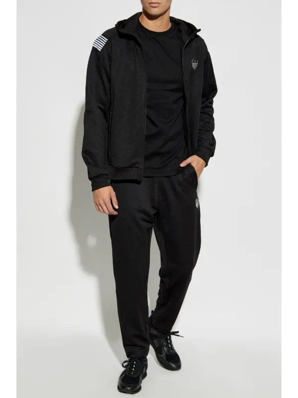 Ea7 Emporio Armani Hoodie Mit Logo Schwarz FARFETCH DE