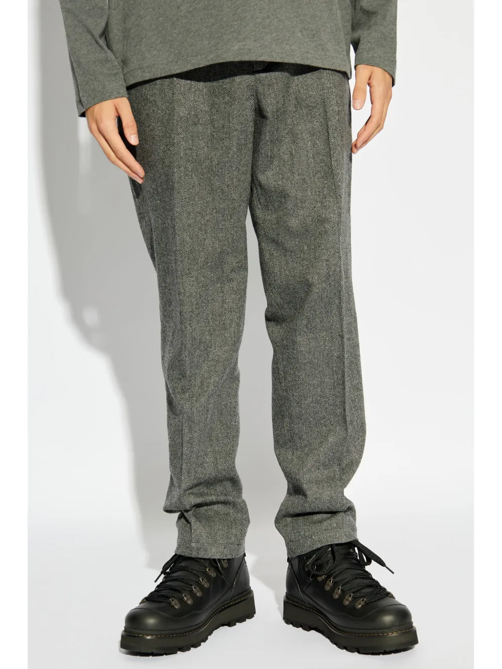 Moncler Pantalon met visgraat patroon Zwart