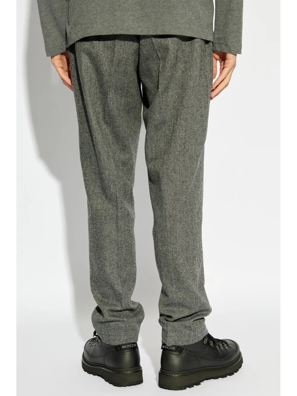 Moncler Pantalon met visgraat patroon Zwart