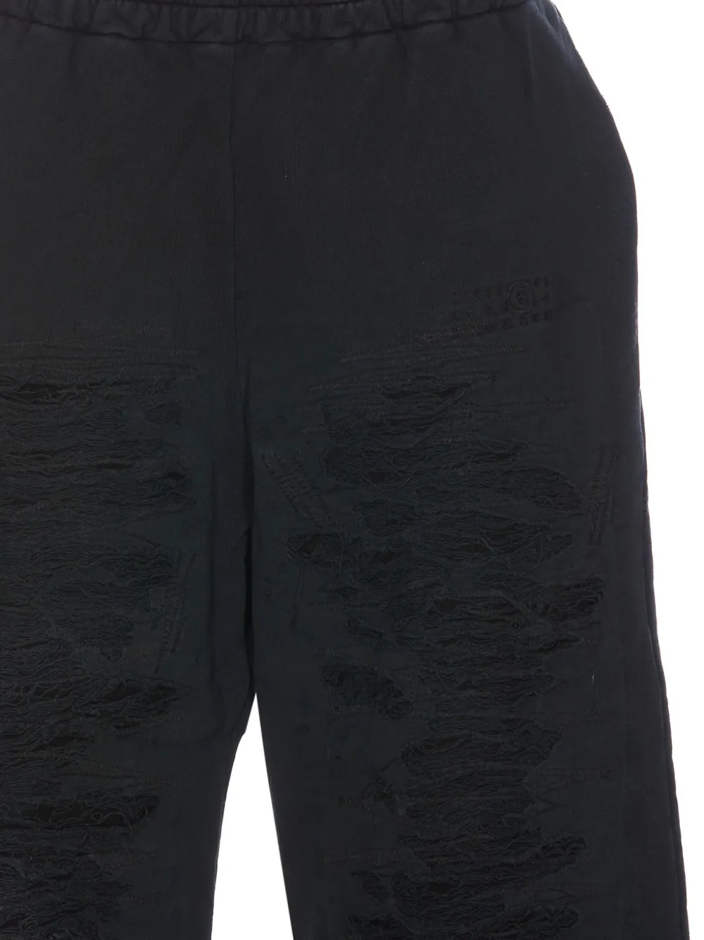 Shop Mm6 Maison Margiela Numbers-motif Track Pants In 黑色