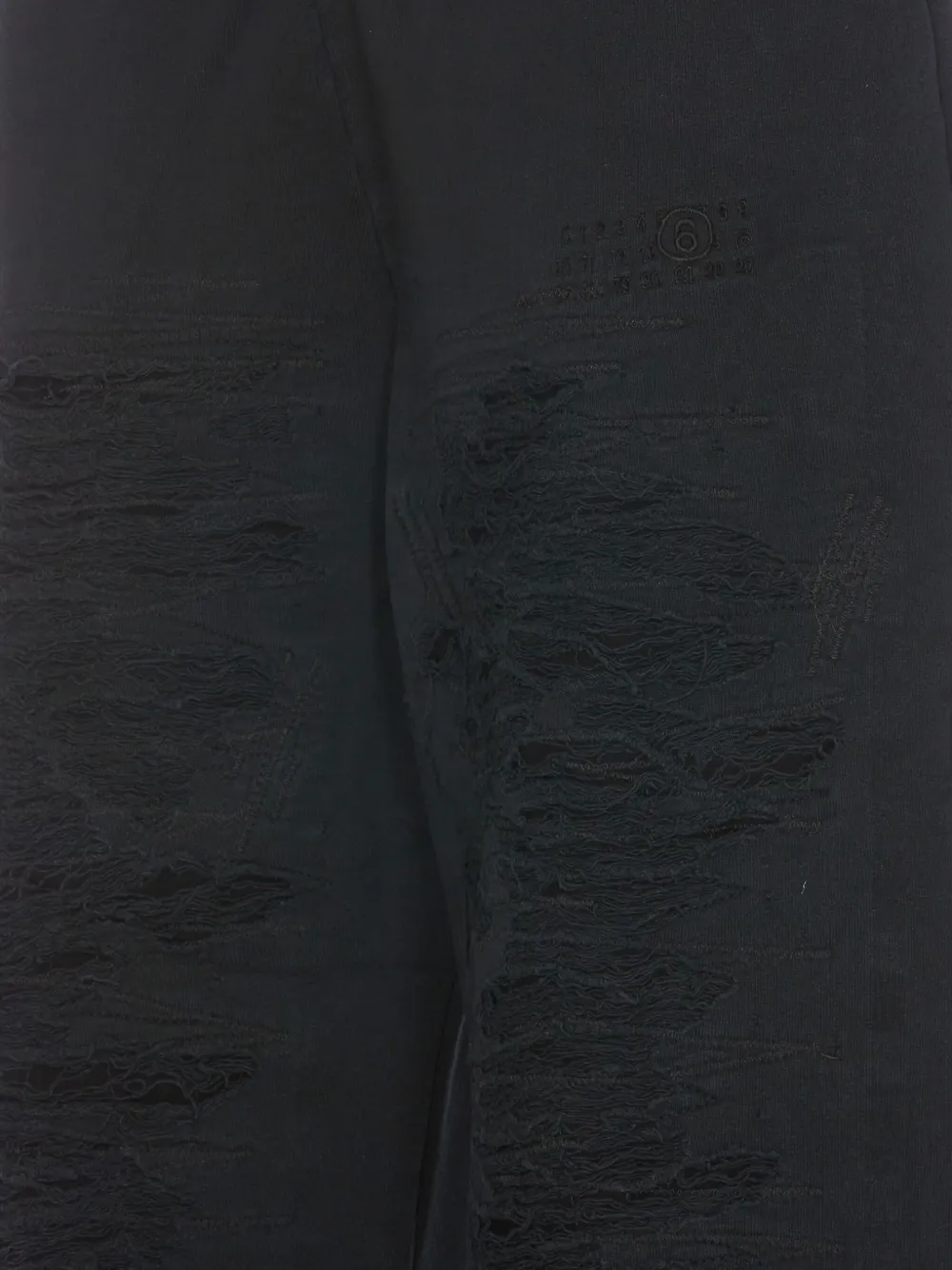 Shop Mm6 Maison Margiela Numbers-motif Track Pants In 黑色