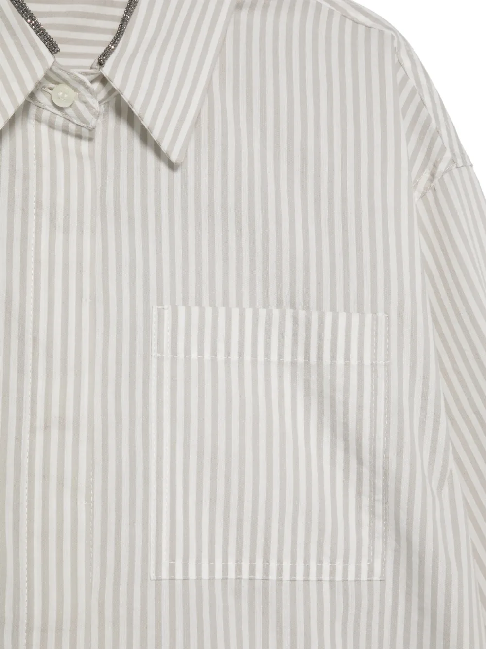 Brunello Cucinelli Kids Gestreept shirt Wit