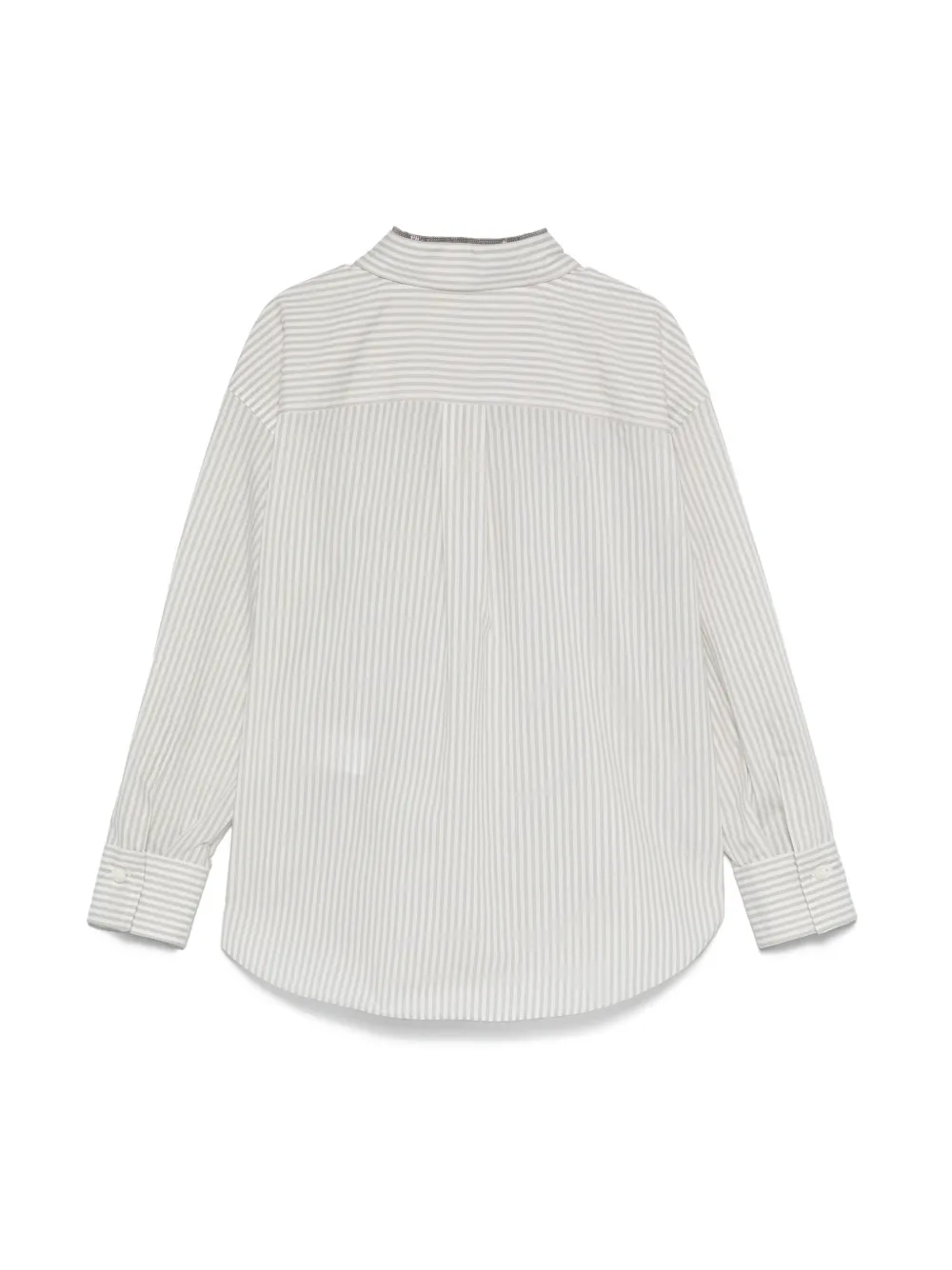 brunellocucinellikids Brunello Cucinelli Kids Gestreept shirt - Wit