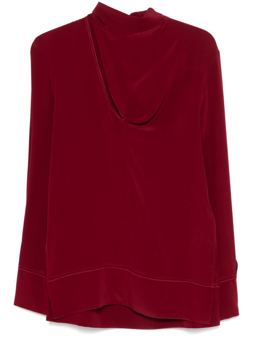 Victoria Beckham Blouse met sjaaldetail Rood