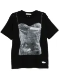 SJYP bustier-printed T-shirt - Black