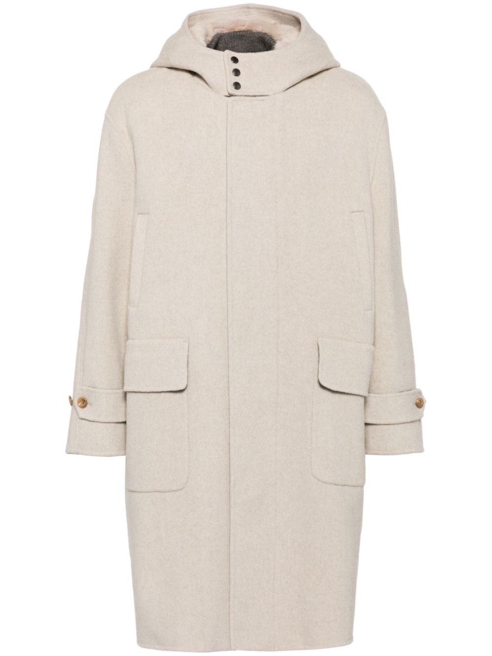 Man On The Boon. hooded single-breasted coat - Neutrals