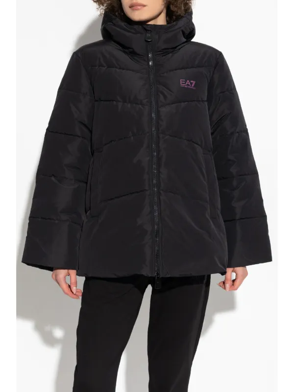 Ea7 Emporio Armani フーデッド パデッドジャケット | ブラック Ea7 Emporio Armani フーデッド パデッドジャケット | ブラック