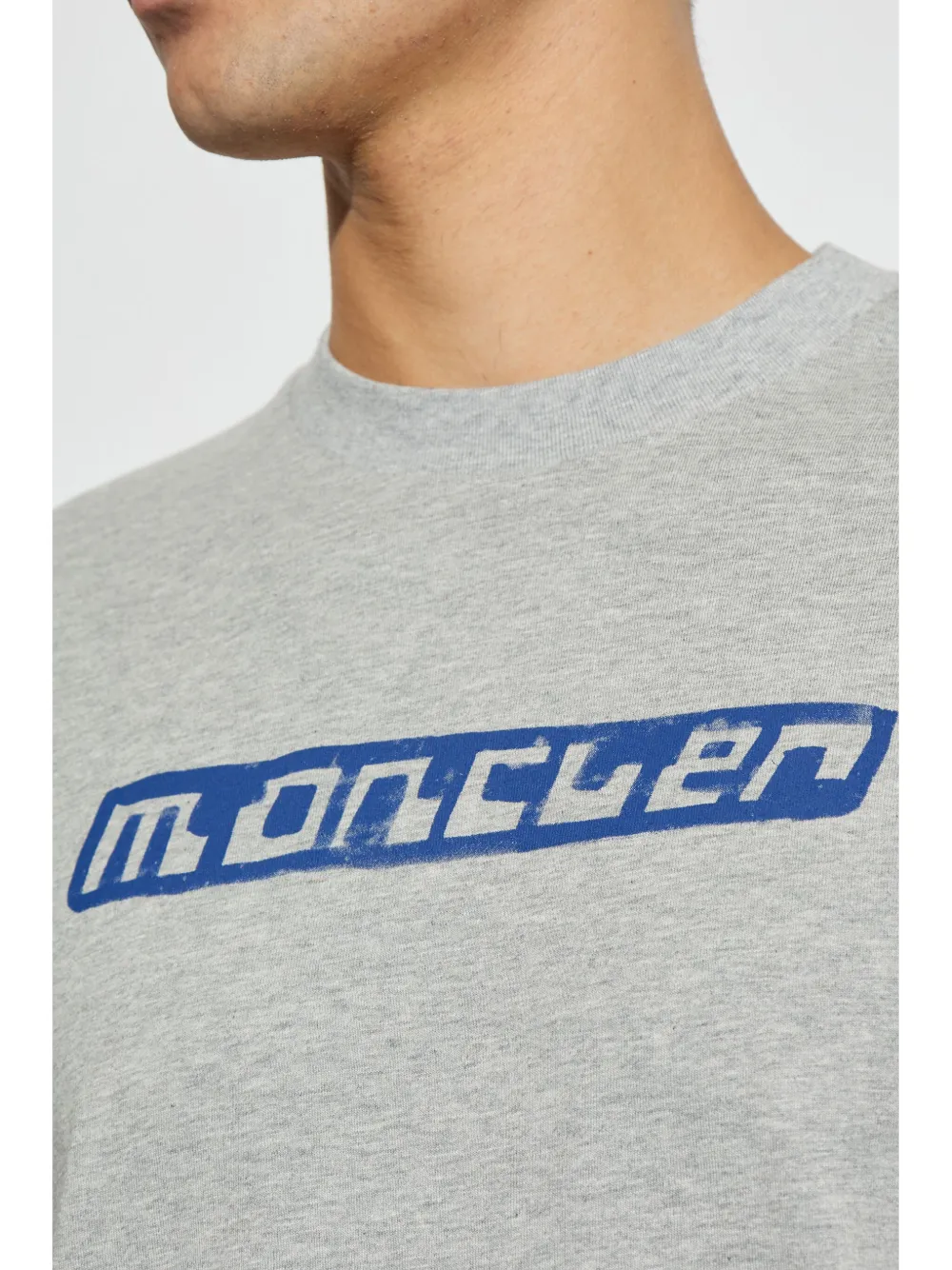 Moncler logo print T shirt Grey FARFETCH HK