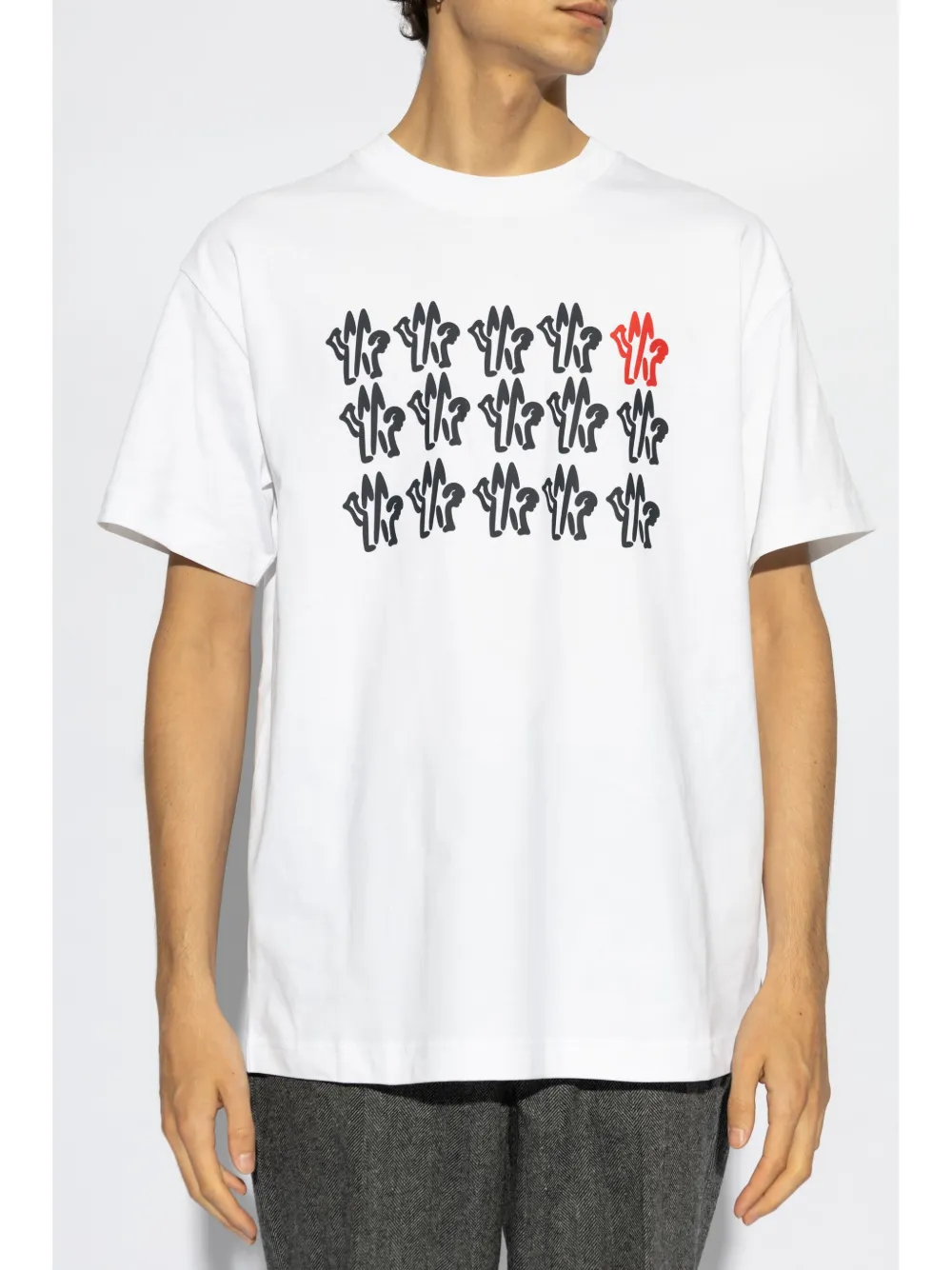 Moncler T-shirt met logoprint Wit