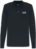 Ea7 Emporio Armani logo-print cotton polo shirt - Blue