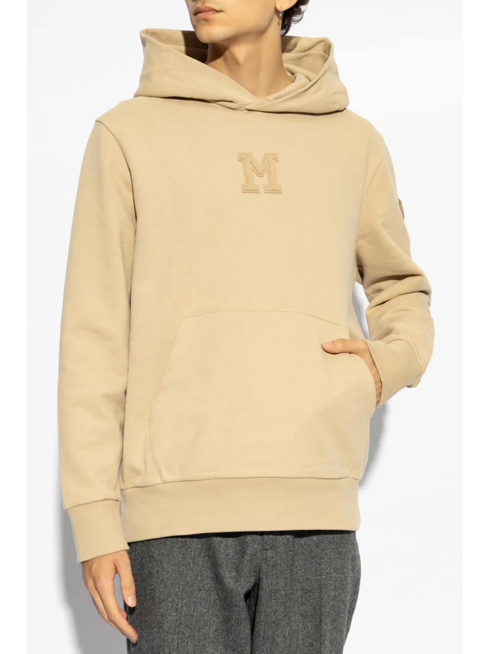 Moncler Hoodie met logopatch Beige