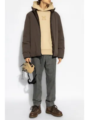 MONCLER フード付きパーカー ホワイト/ネイビー Fur hood puffer Moncler White size 4 0-5 in Polyamide - 38513113