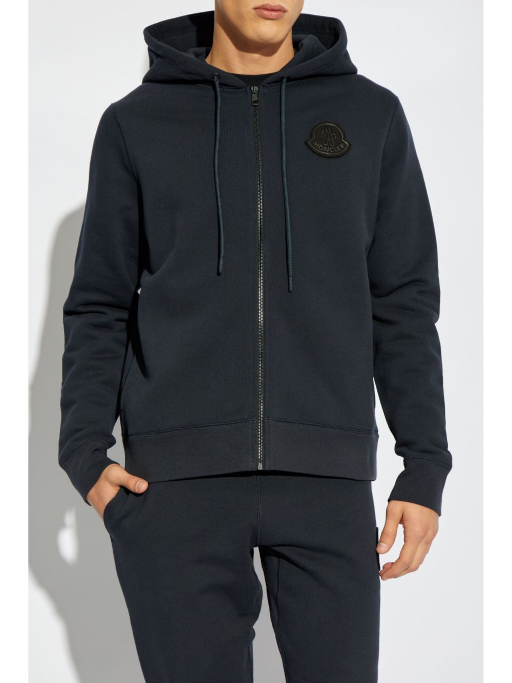 Moncler Hoodie met logopatch Blauw