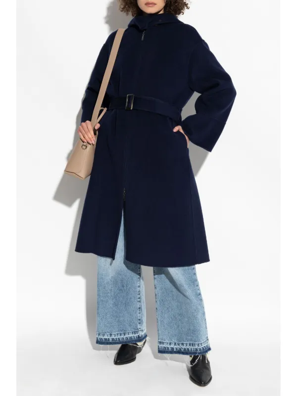Emporio Armani フーデッド コート | ブルー | FARFETCH JP
