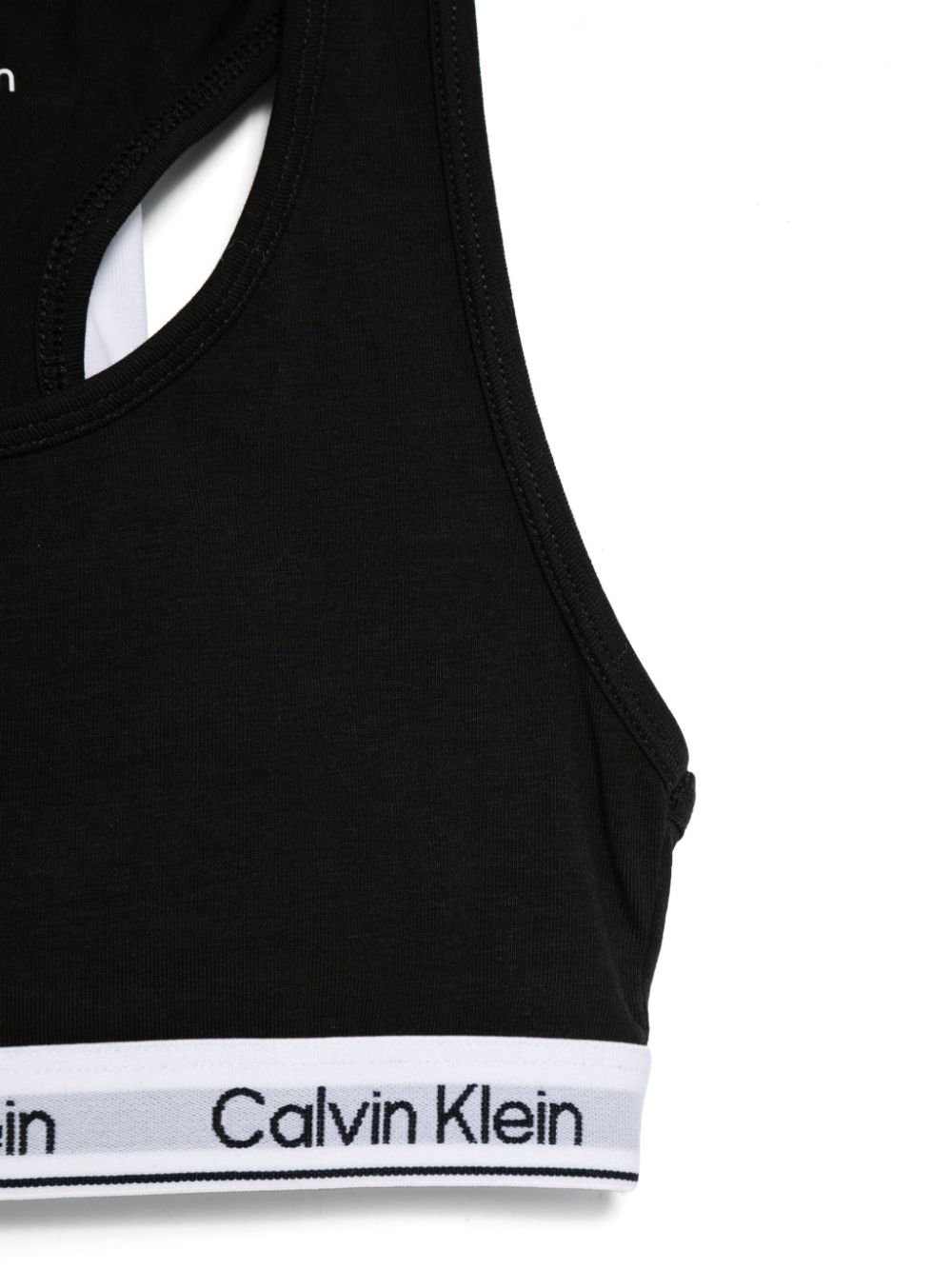 Calvin Klein Kids Twee katoenen bh's met logoband - Wit