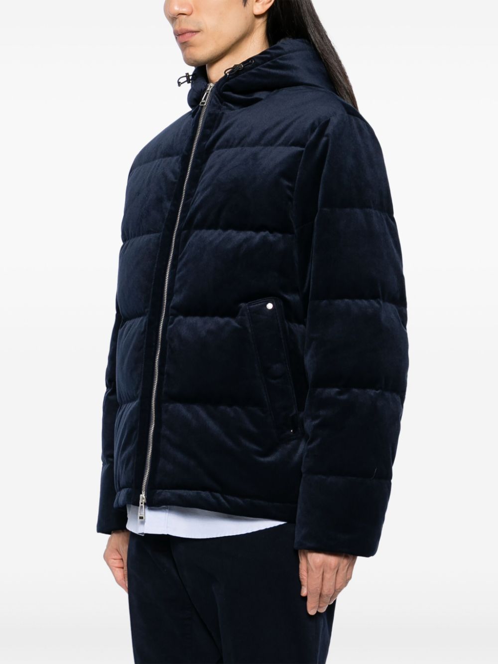 Shop Man On The Boon. Hooded Padded Jacket In Blue