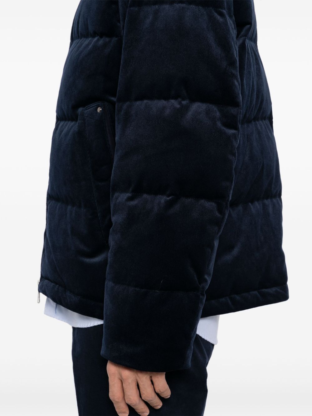 Shop Man On The Boon. Hooded Padded Jacket In Blue