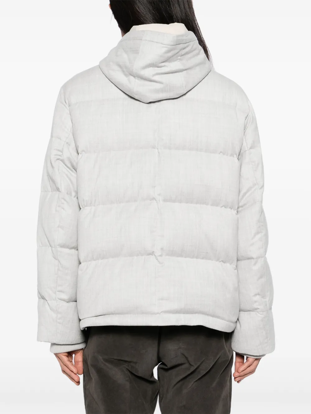 Man On The Boon. Hooded Padded Jacket In 灰色