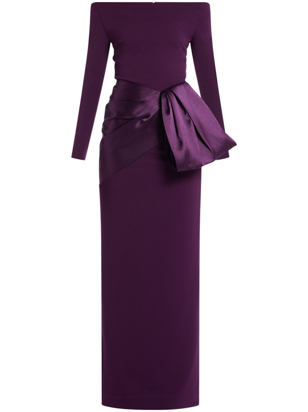 Shop Solace London Kori Off-shoulder Gown In Purple