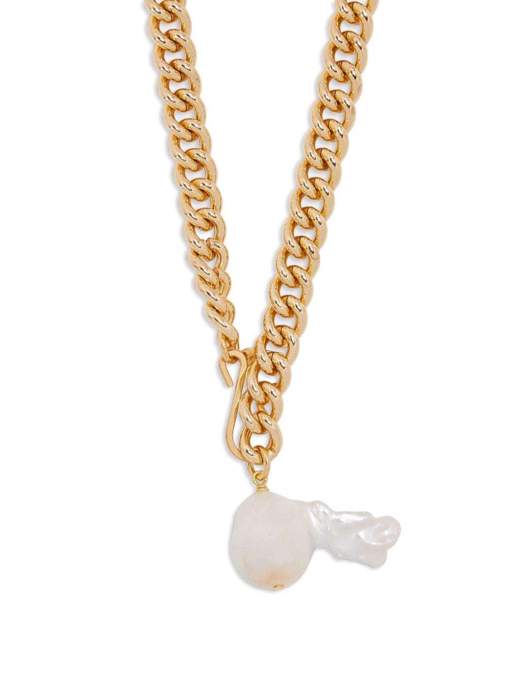 Shop Kenneth Jay Lane Pearl-charm Necklace In Gold