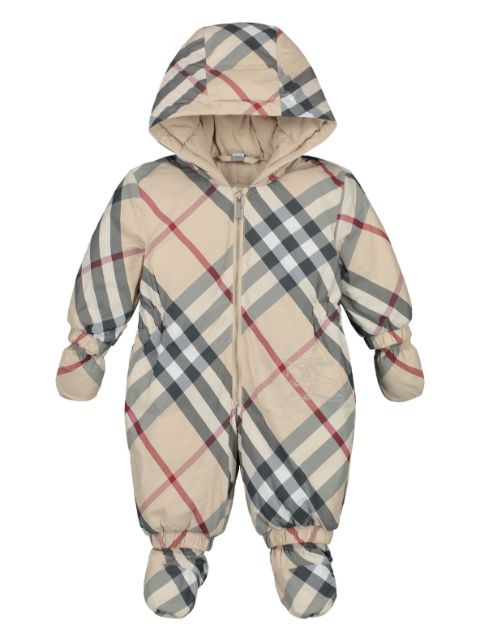 Burberry Kids check pattern padded snowsuit 