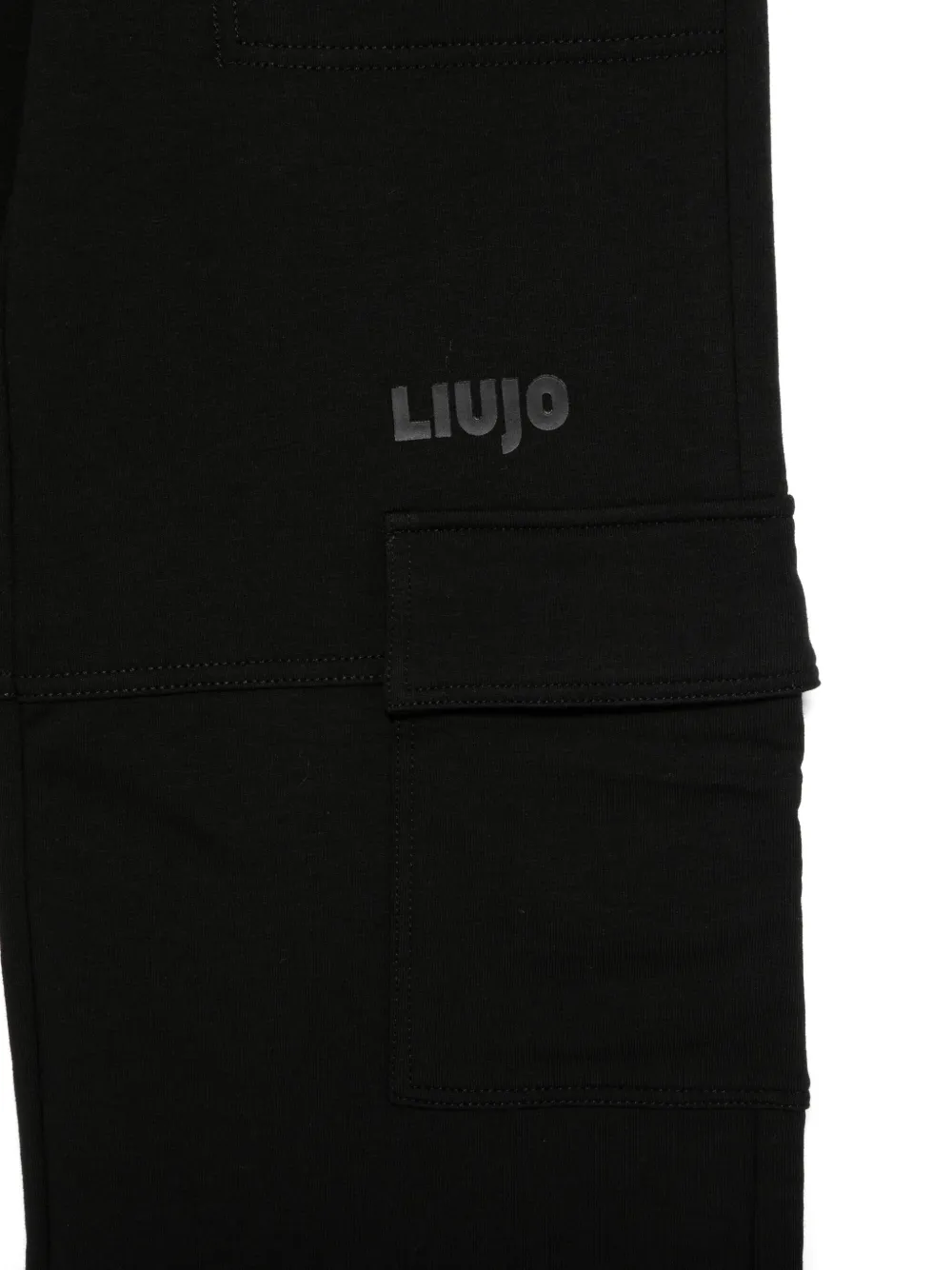 Liu Jo Kids Cargo broek met jersey textuur Zwart