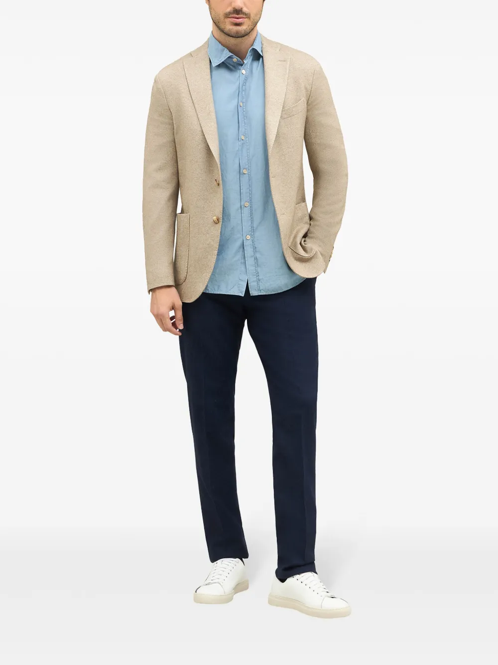 Boglioli K-Jacket blazer met enkele rij knopen Beige