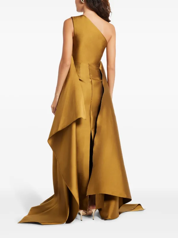 SOLACE LONDON Charo ワンショルダー ロング ドレス 関税込み Solace London Charo Gown | Gold | FARFETCH