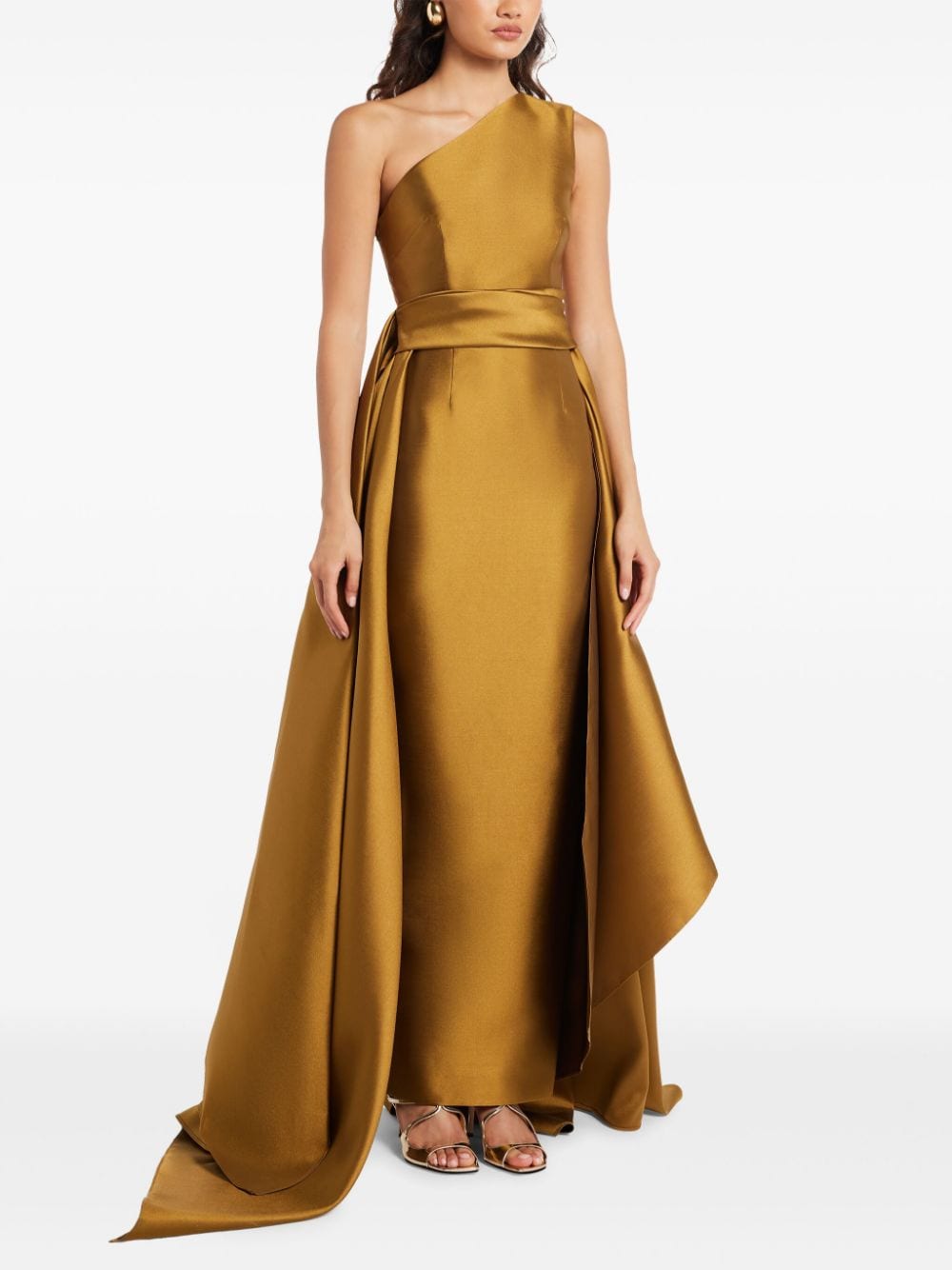 Shop Solace London Charo Gown In 金色