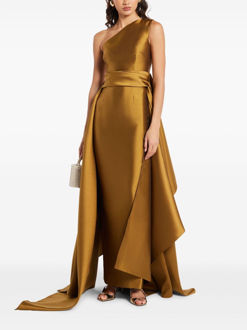 Shop Solace London Charo Gown In 金色